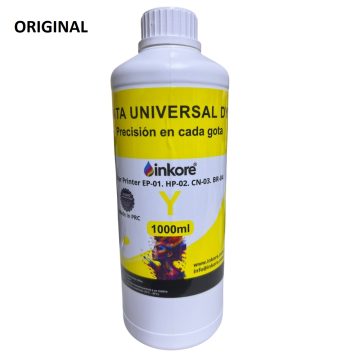 Tinta Inkore Universal 1lt Para Epson, Hp, Brother, Canon AMARILLO