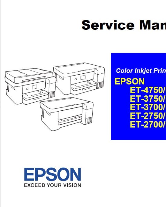 Manual de servicio de la impresora  Epson ET-2700, ET-2750, ET-3700, ET-3750, ET-4750, L4150, L4160, L6160, L6170, L6190