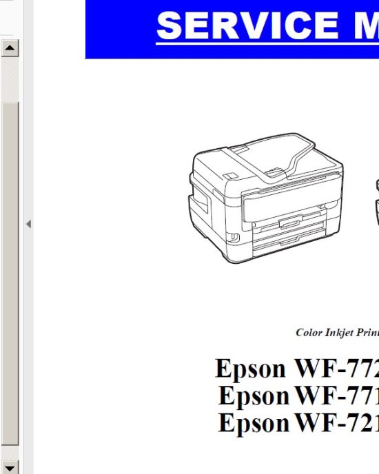 Manual de servicio de las impresoras Epson WF-7210 Series, WF-7710 Series, WF-7720 Series ¡
