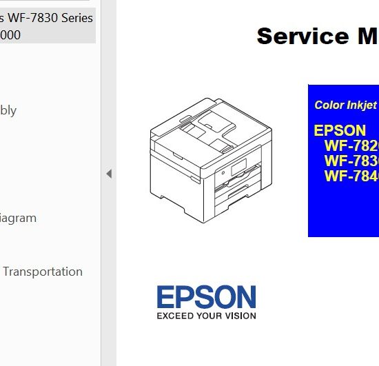 Manual de servicio de las impresoras Epson WF-7820 Series, WF-7830 Series, WF-7840 Series, EC-C7000 ¡