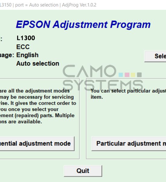 Reset Epson L1300 Adjustment Program