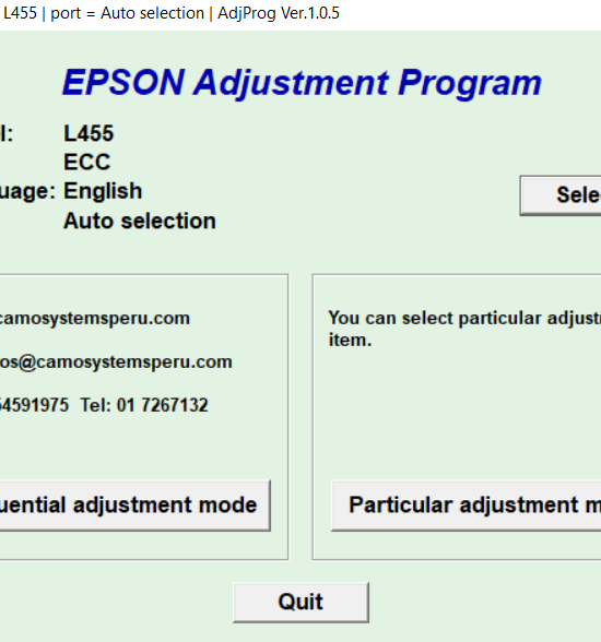 Reset Epson L455