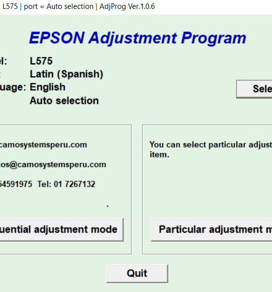 Reset Epson L575