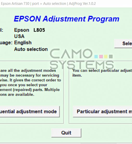 Reset Epson L805 Adjustment Program epson