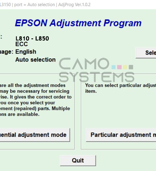 Reset Epson L810-L850 Adjustment Program