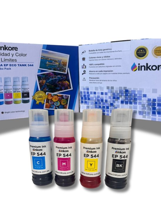 Pack Tinta Inkore® CMYK 400 ml para uso en Epson Serie 504-544