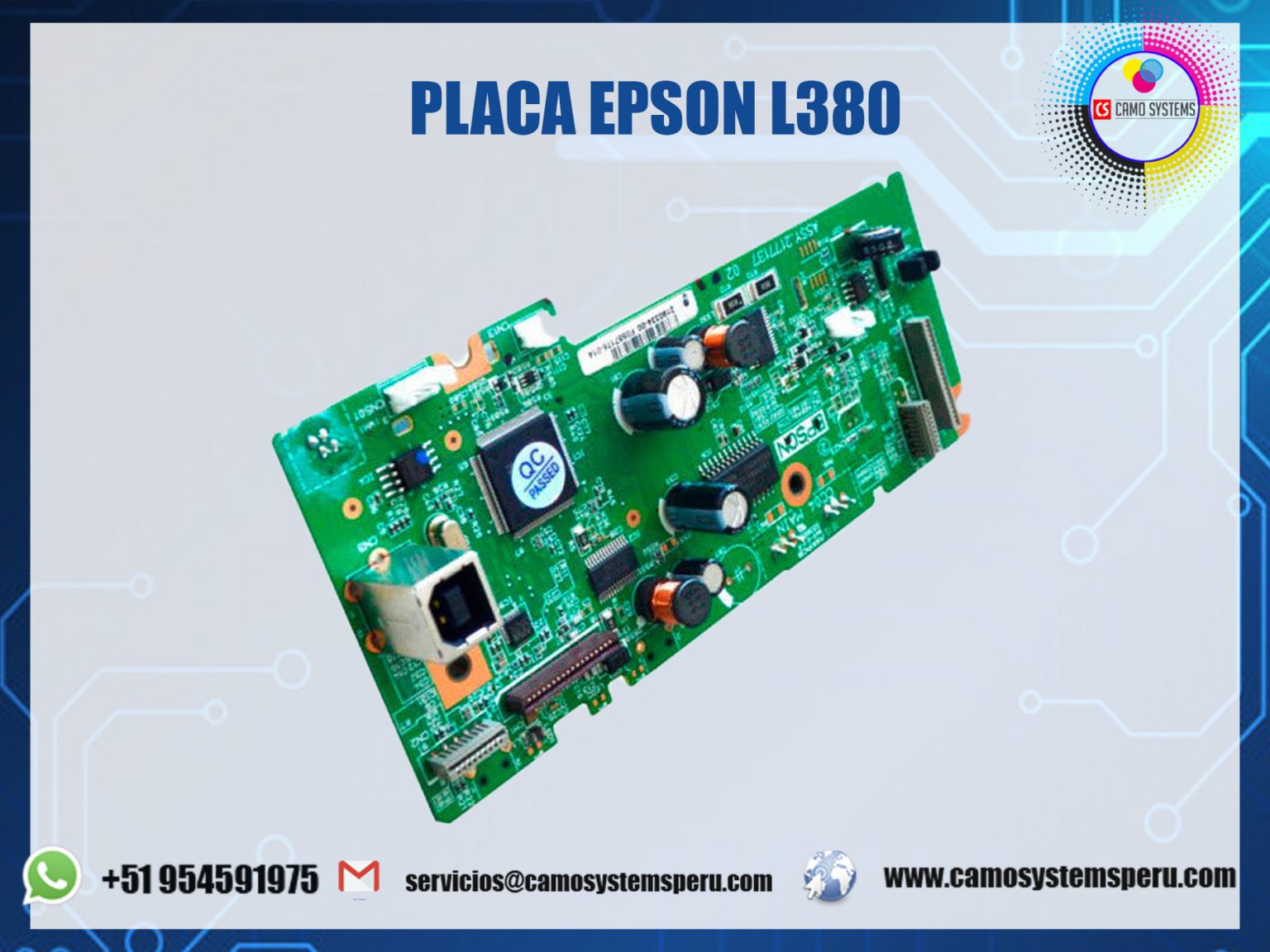 Tarjeta Logica Main Board Epson L380 Camo Systems Peru