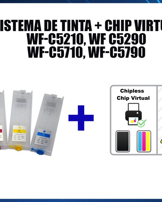chip virtual + Cartuchos Recargables Para Epson Wf C-5210 Wf C-5290 Wf C-5710 Wf C-5790