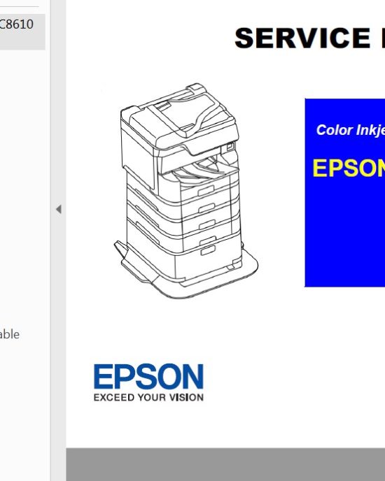 Manual de servicio de las impresoras Epson WF-C8690, WF-C8610, WF-C8190 ¡