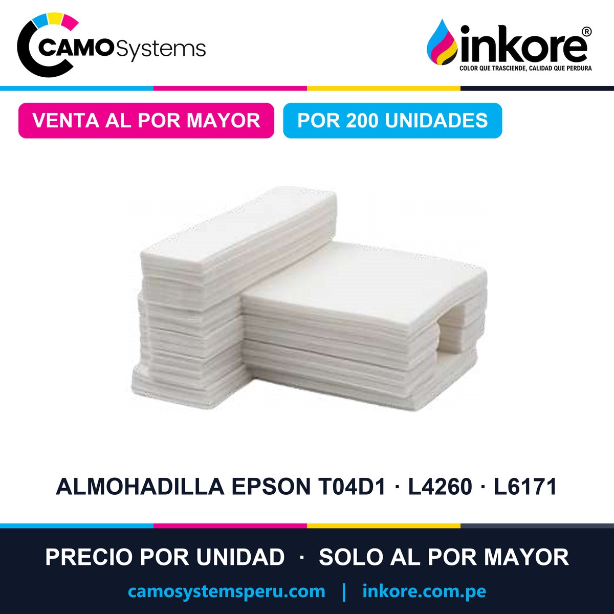 Almohadilla de mantenimiento Epson T04D1 / L4260 / L6171 - Precio al por mayor por 200 unidades
