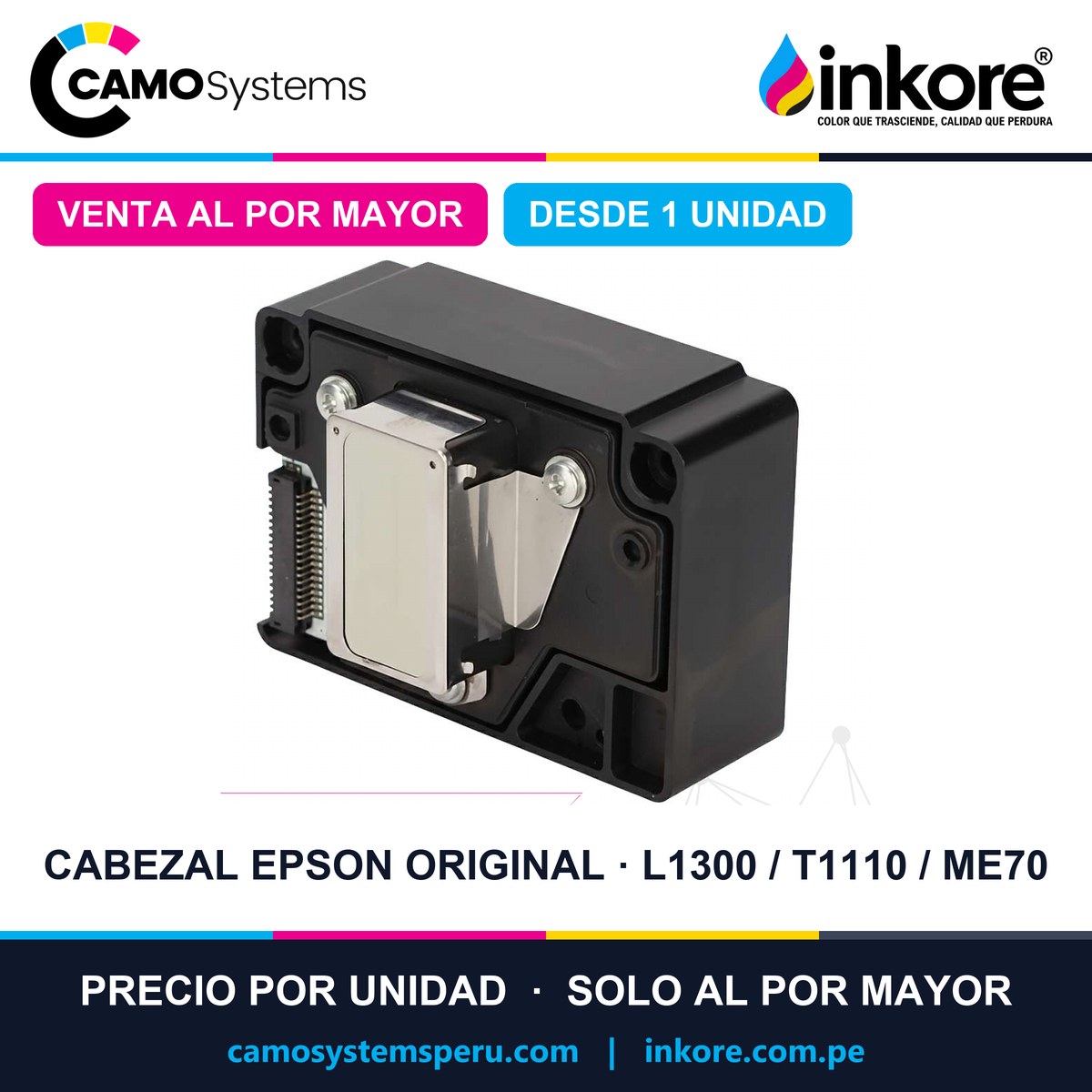 Cabezal Epson original L1300 / T1100 / T1110 / C10 / T30 / T33 / C120 / C110 / ME1100 / ME70 / TX510FN / WF1100 / TX525 - Precio al por mayor desde 1 unidad