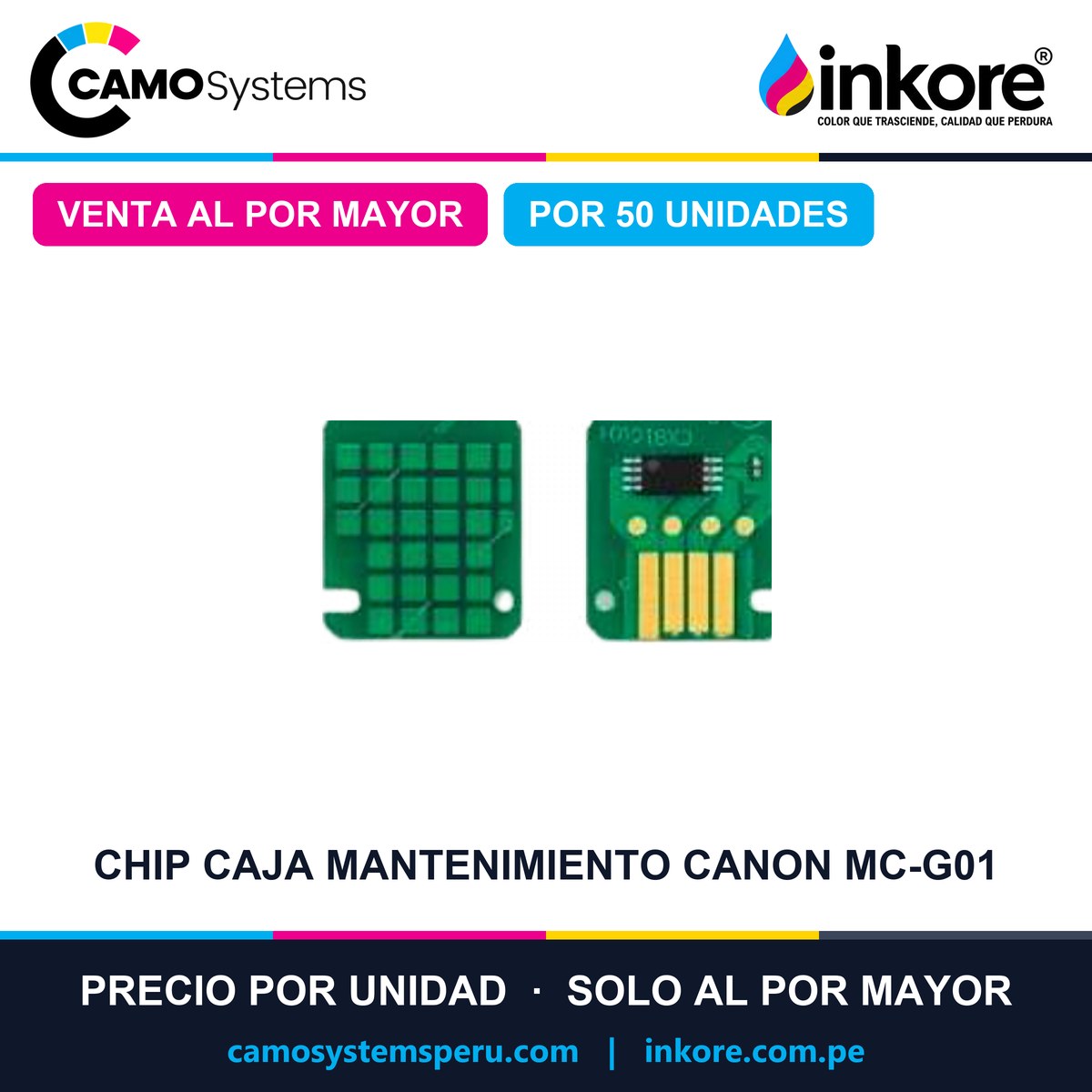 Chip para caja de mantenimiento Canon MC-G01 - Precio al por mayor por 50 unidades