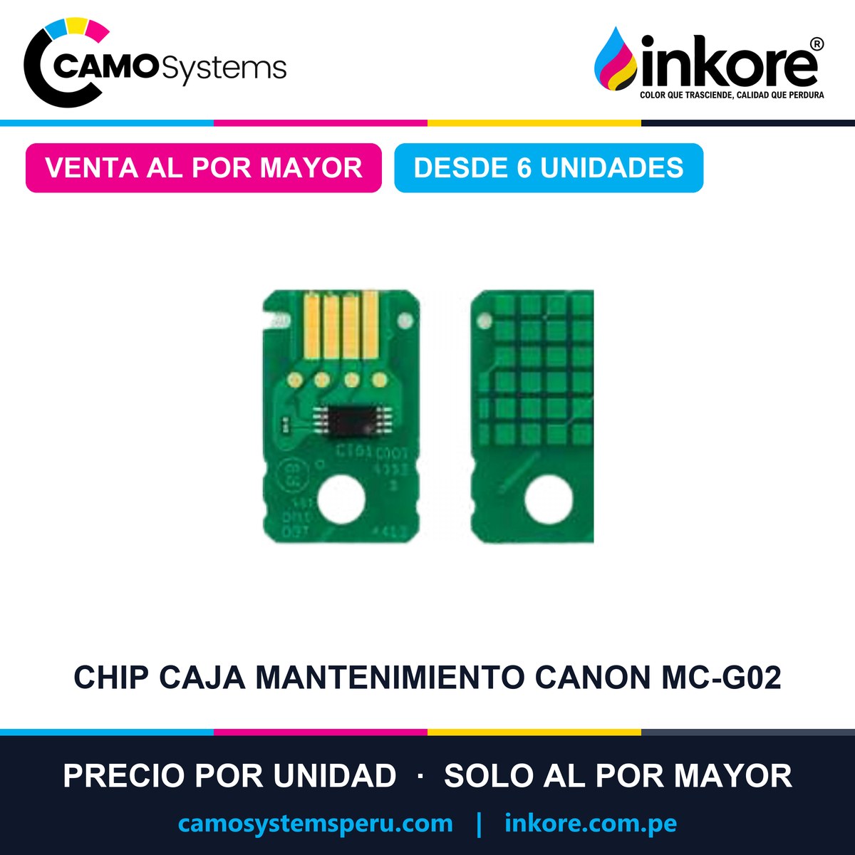 Chip para caja de mantenimiento Canon MC-G02 - Precio al por mayor desde 6 unidades