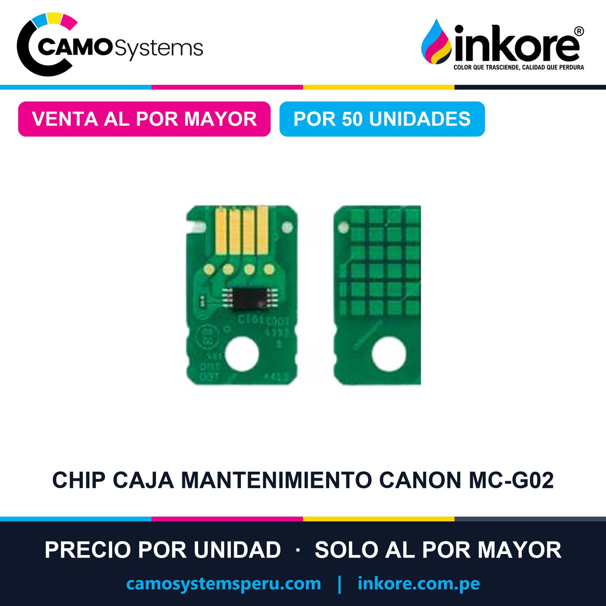 Chip para caja de mantenimiento Canon MC-G02 - Precio al por mayor por 50 unidades