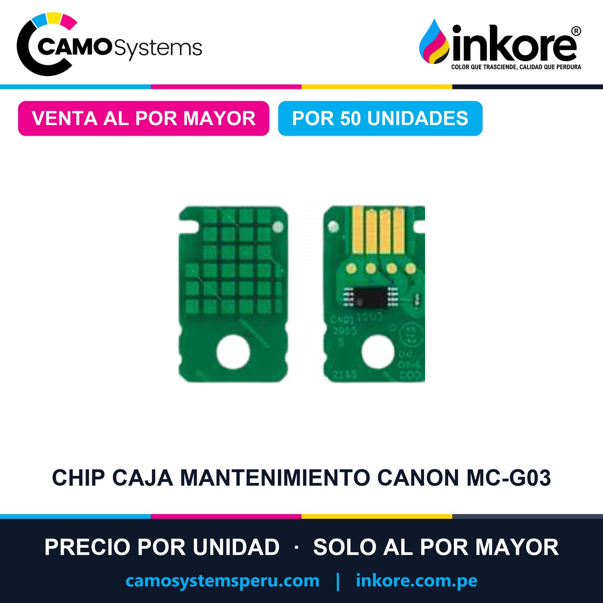 Chip para caja de mantenimiento Canon MC-G03 - Precio al por mayor por 50 unidades