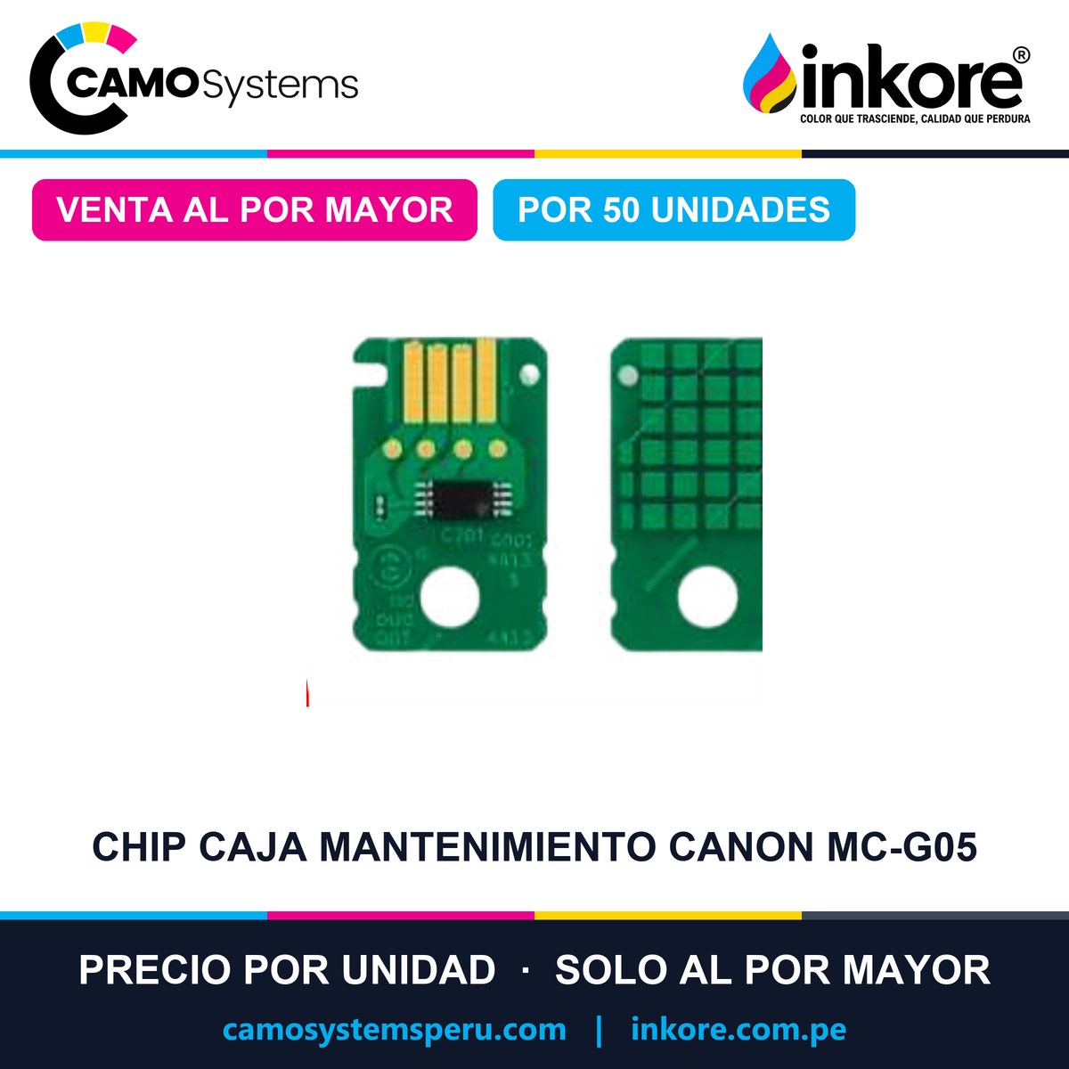 Chip para caja de mantenimiento Canon MC-G05 - Precio al por mayor por 50 unidades