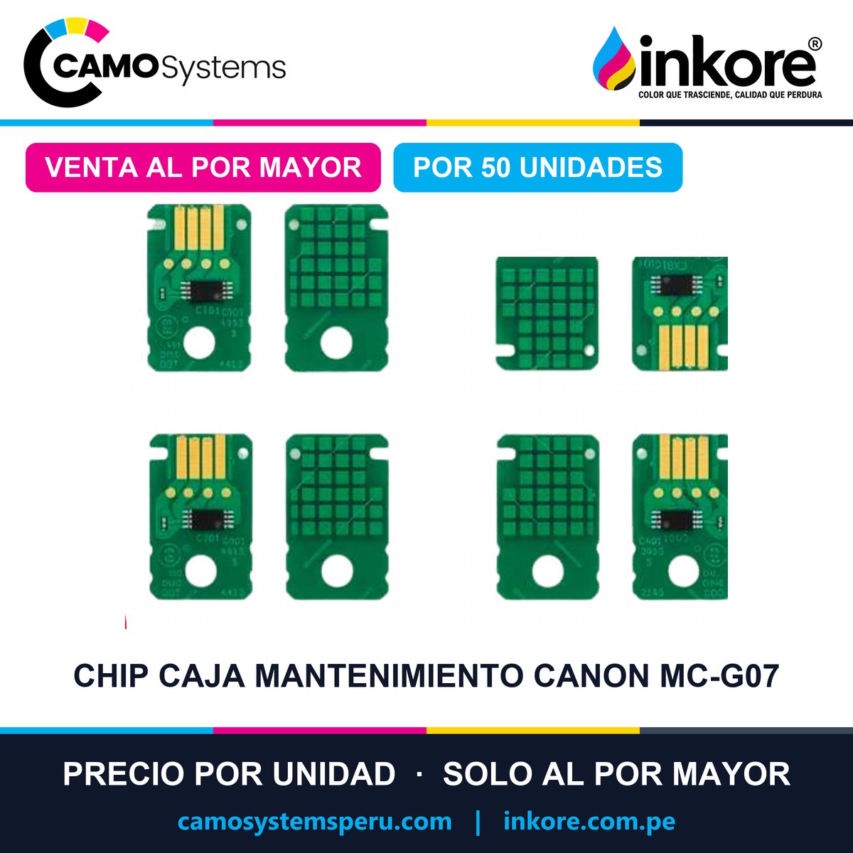 Chip para caja de mantenimiento Canon MC-G07 - Precio al por mayor por 50 unidades