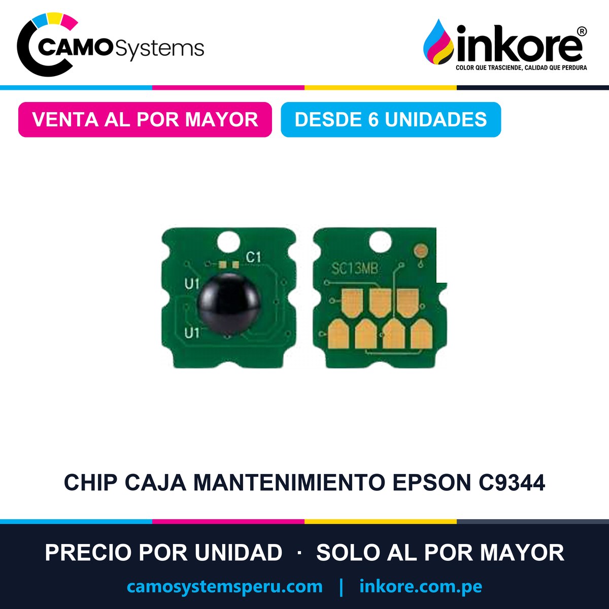 Chip para caja de mantenimiento Epson C9344 - Precio al por mayor desde 6 unidades