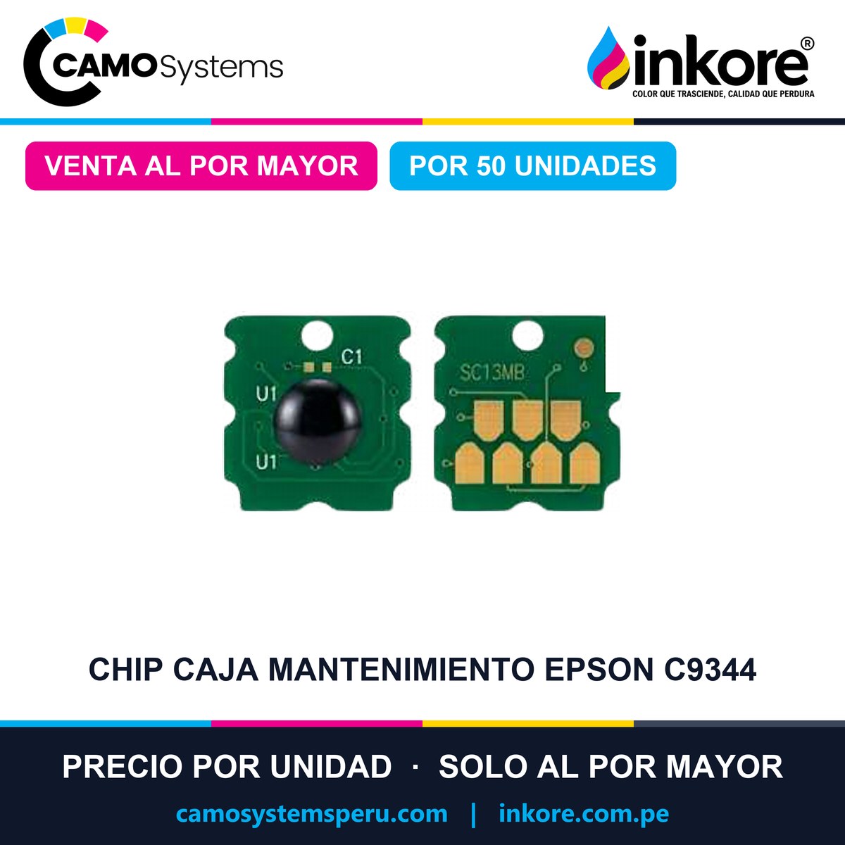 Chip para caja de mantenimiento Epson C9344 - Precio al por mayor por 50 unidades