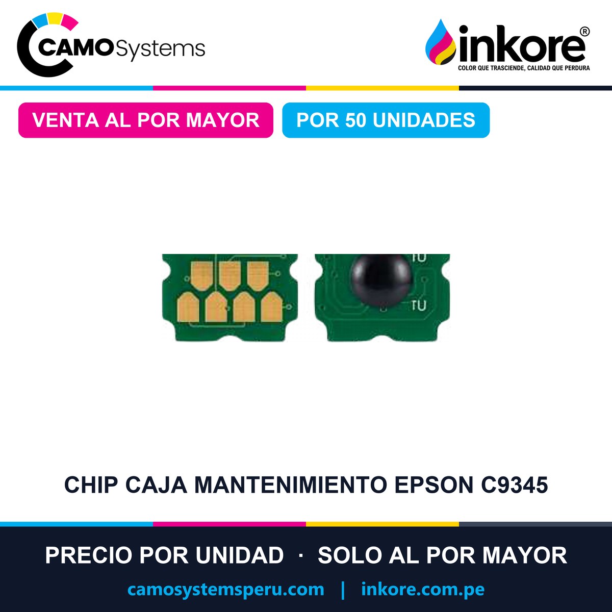 Chip para caja de mantenimiento Epson C9345 - Precio al por mayor por 50 unidades