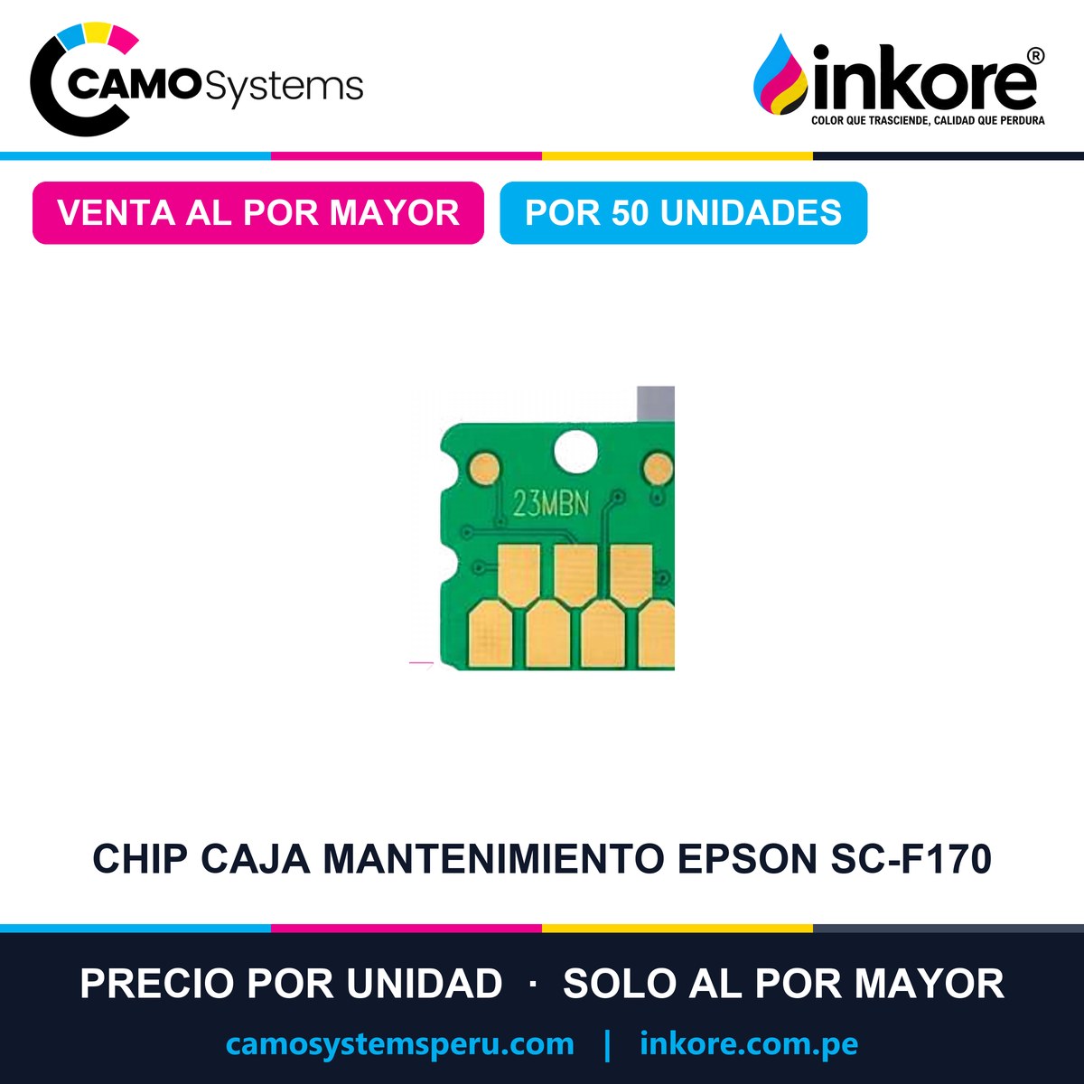 Chip para caja de mantenimiento Epson SC-F170 - Precio al por mayor por 50 unidades