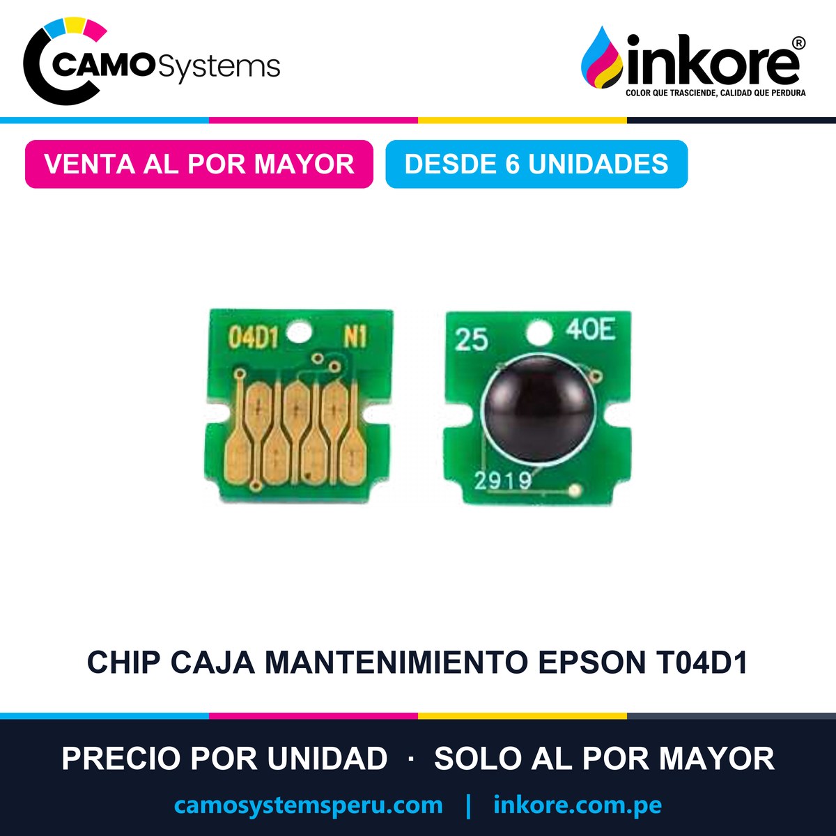 Chip para caja de mantenimiento Epson T04D1 - Precio al por mayor desde 6 unidades