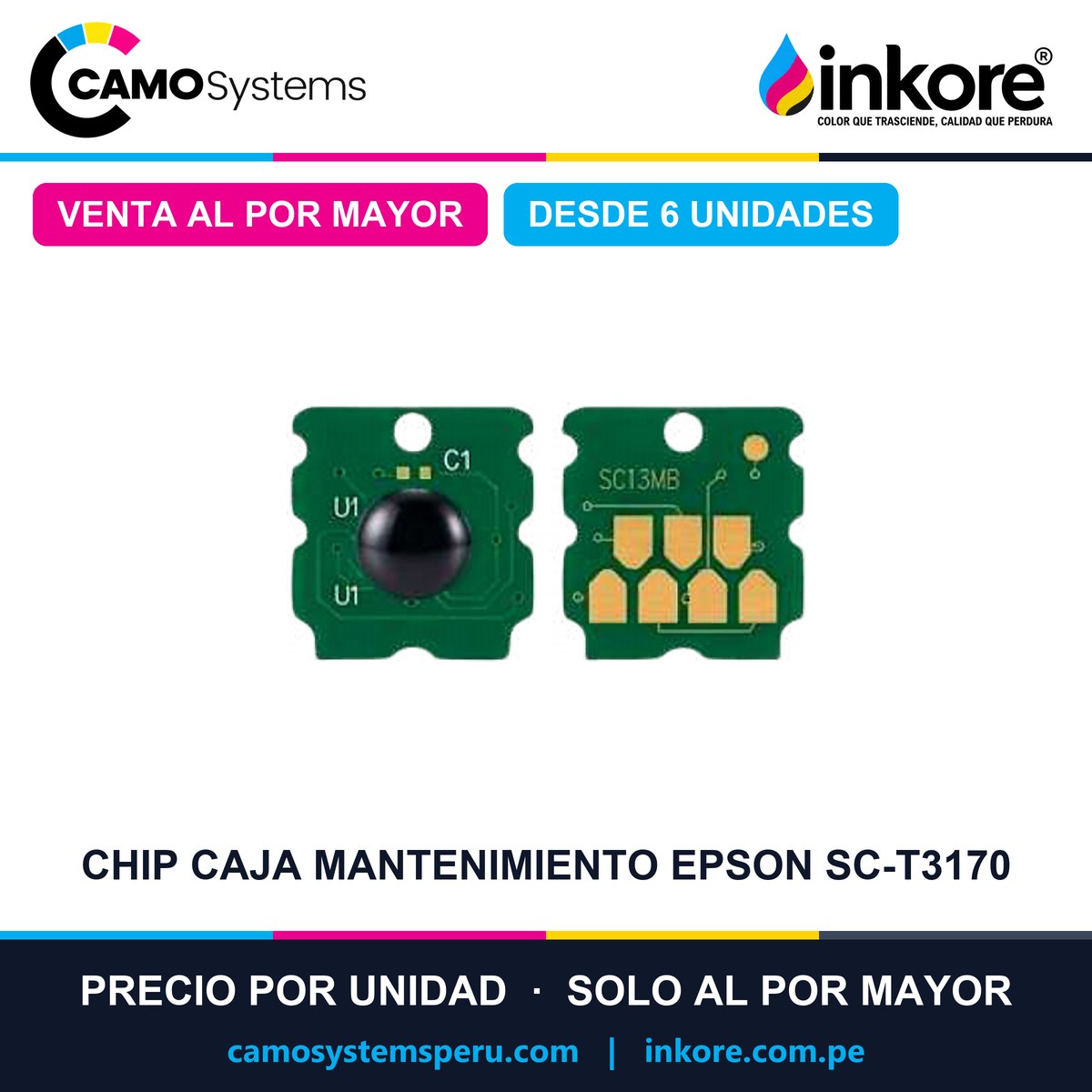 Chip para caja de mantenimiento Epson SC-T3170 - Precio al por mayor desde 6 unidades