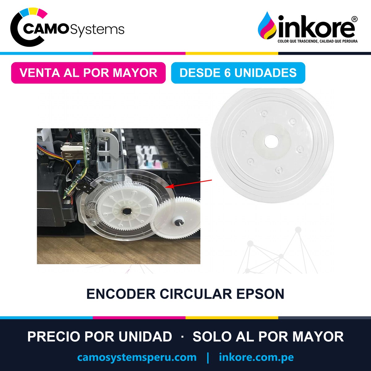 Encoder circular Epson (L1110, L3110, L3115, L3150, L3210, L3250, L5190, L5290, M1100, M1120) - Precio al por mayor desde 6 unidades