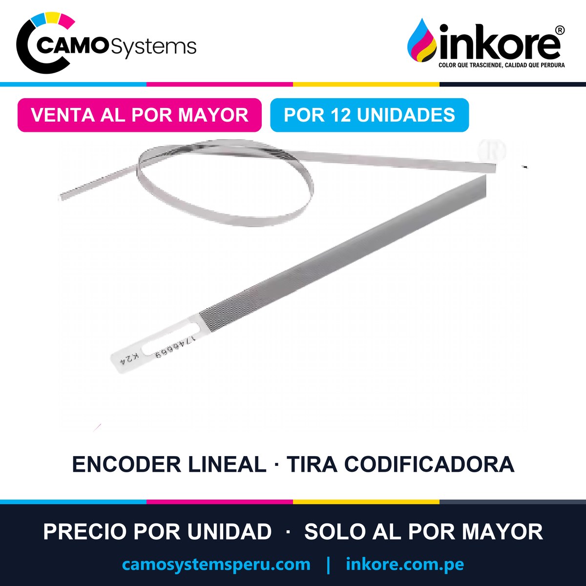 Encoder lineal (tira codificadora) compatible Epson - Precio al por mayor por 12 unidades