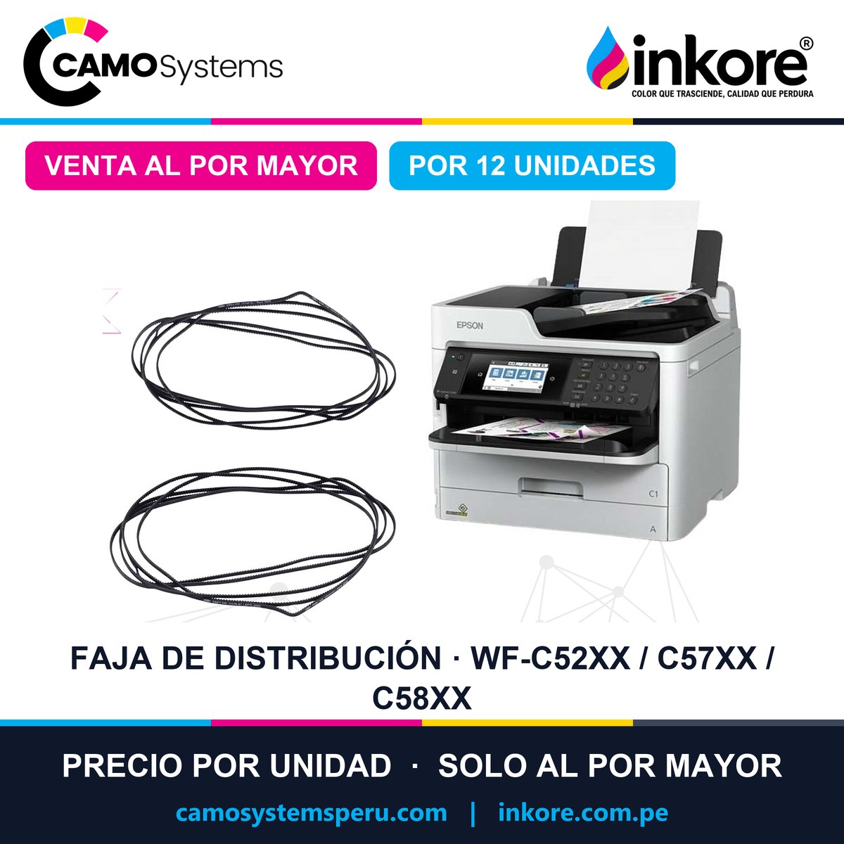 Faja de distribución Epson WorkForce Pro WF-C5210 / C5290 / C5710 / C5790 / C5810 / C5890 - Precio al por mayor por 12 unidades