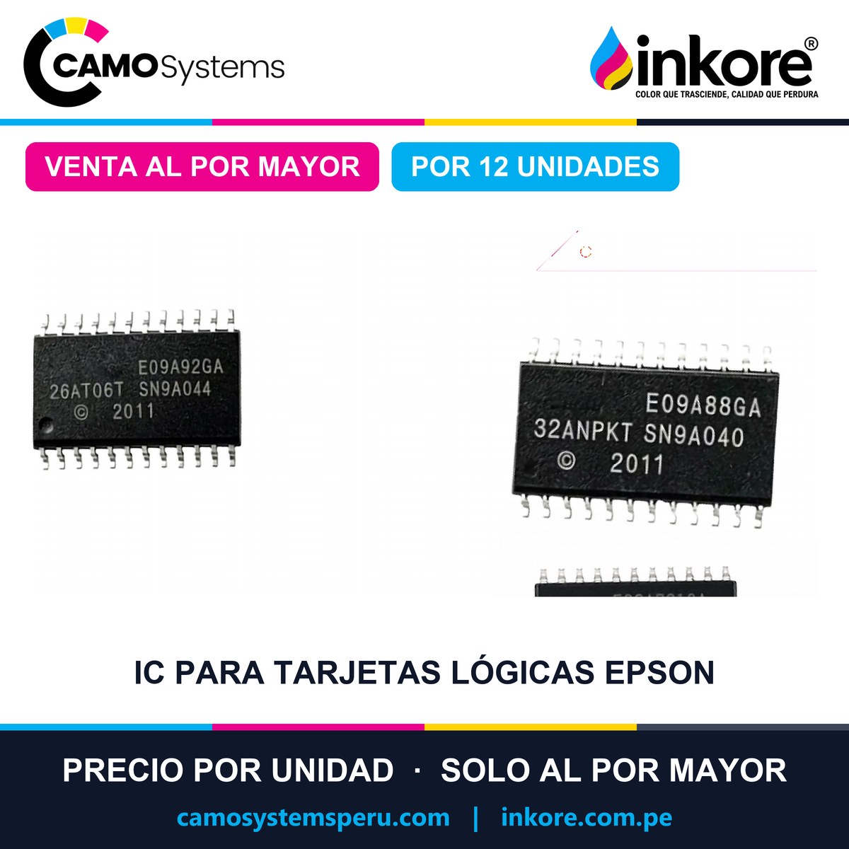 Circuito integrado (IC) para tarjetas lógicas Epson E09A7218A / E09A721 / E09A88GA - Precio al por mayor por 12 unidades