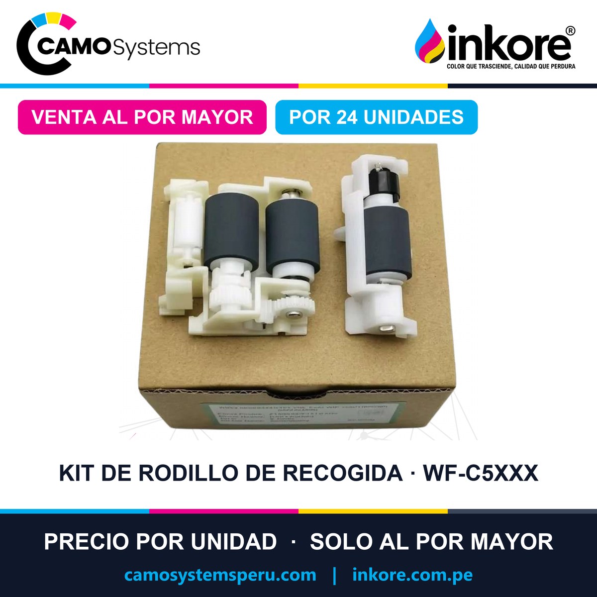 Kit de rodillo de recogida Epson WF-C529R / C579R / C5210 / C5290 / C5299 / C5710 / C5790 / M5298 / M5299 / M5799 / ET-8700 - Precio al por mayor por 24 unidades