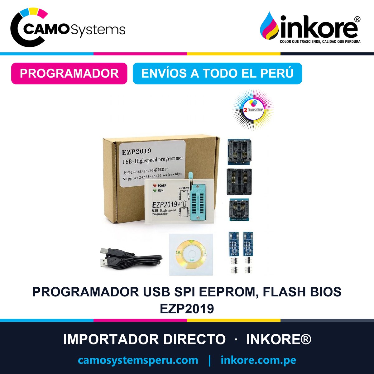 Programador Usb Spi Eeprom, Flash Bios Ezp2019