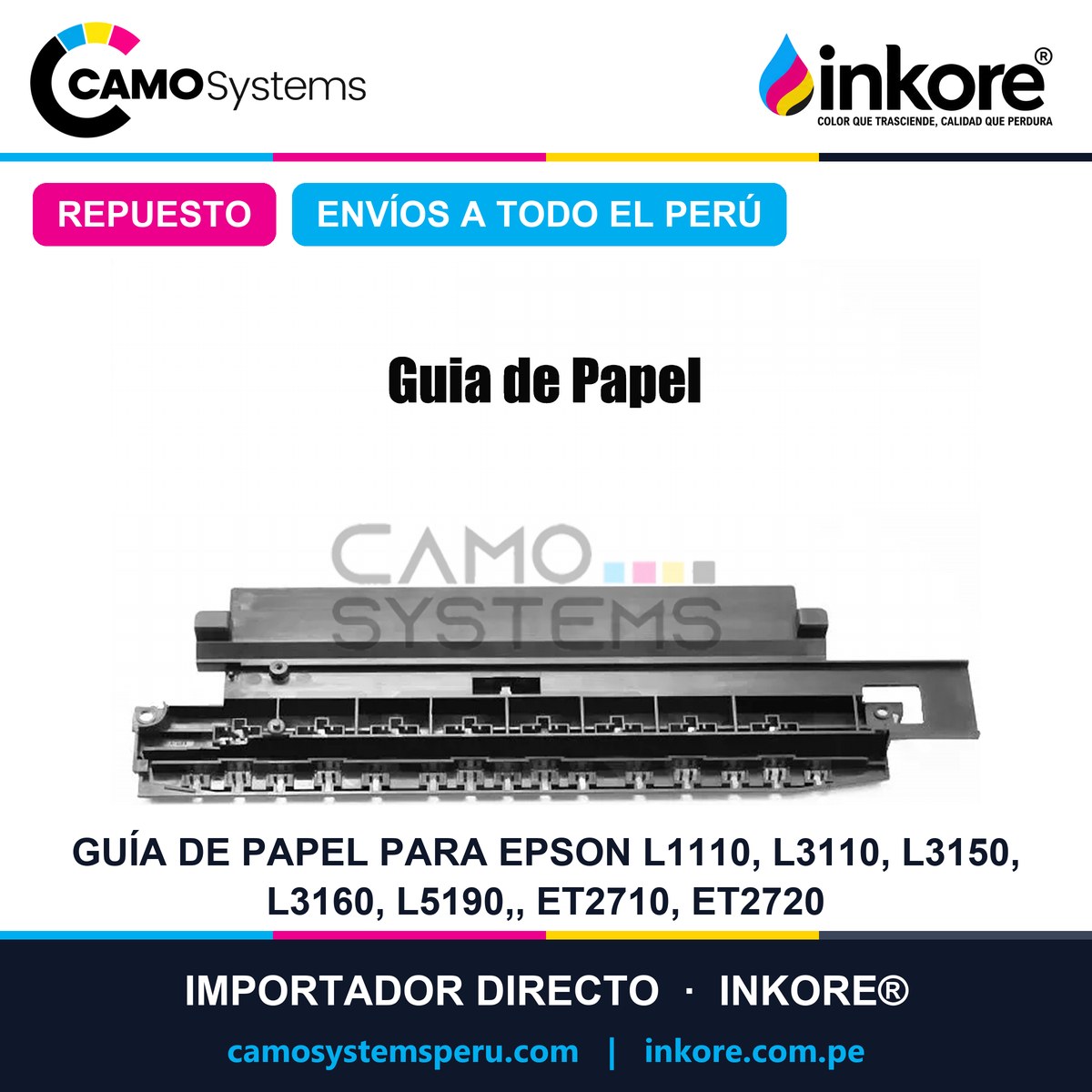 Guía de papel para EPSON L1110, L3110, L3150, L3160, L5190,, ET2710, ET2720