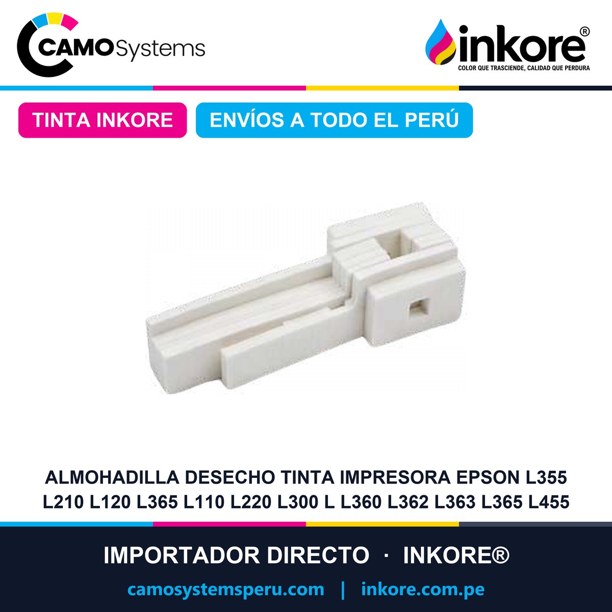 Almohadilla Desecho Tinta Impresora Epson L355 L210 L120 L365 L110  L220  L300 L L360 L362 L363 L365 L455