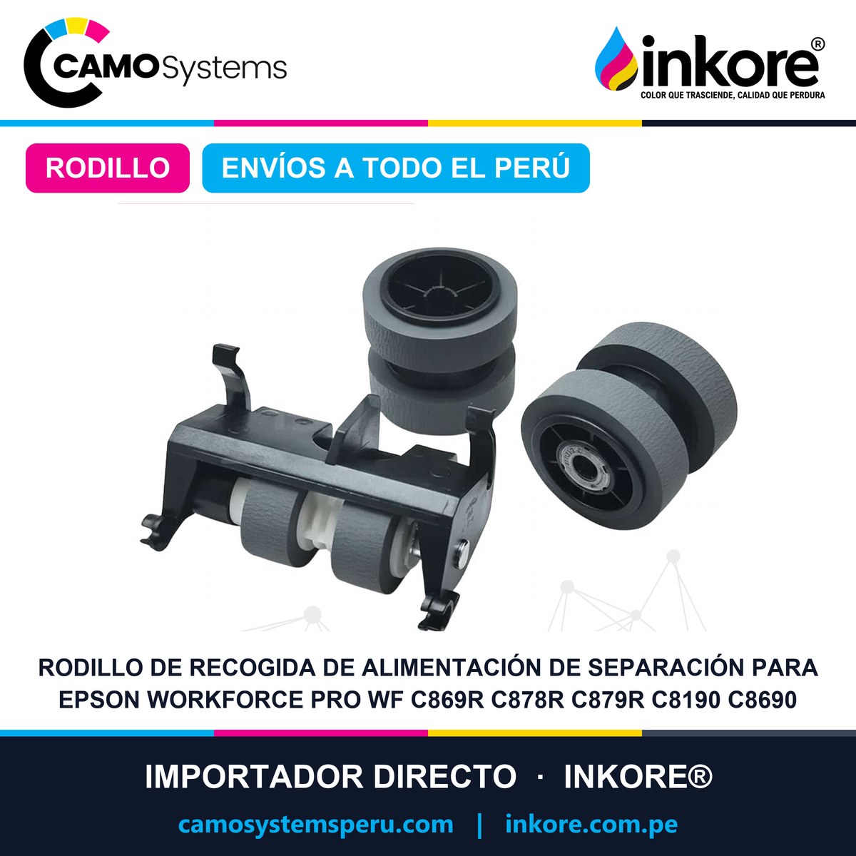 Rodillo de recogida de alimentación de separación para EPSON WorkForce Pro WF C869R C878R C879R C8190 C8690