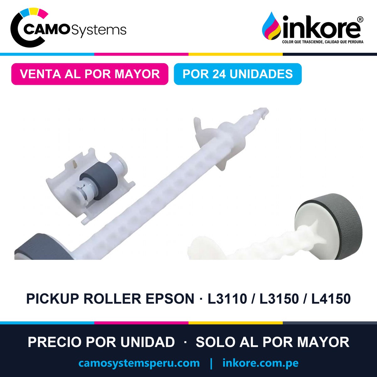 Pickup roller Epson L3100 / L3110 / L3150 / L3260 / L4150 / L4260 - Precio al por mayor por 24 unidades