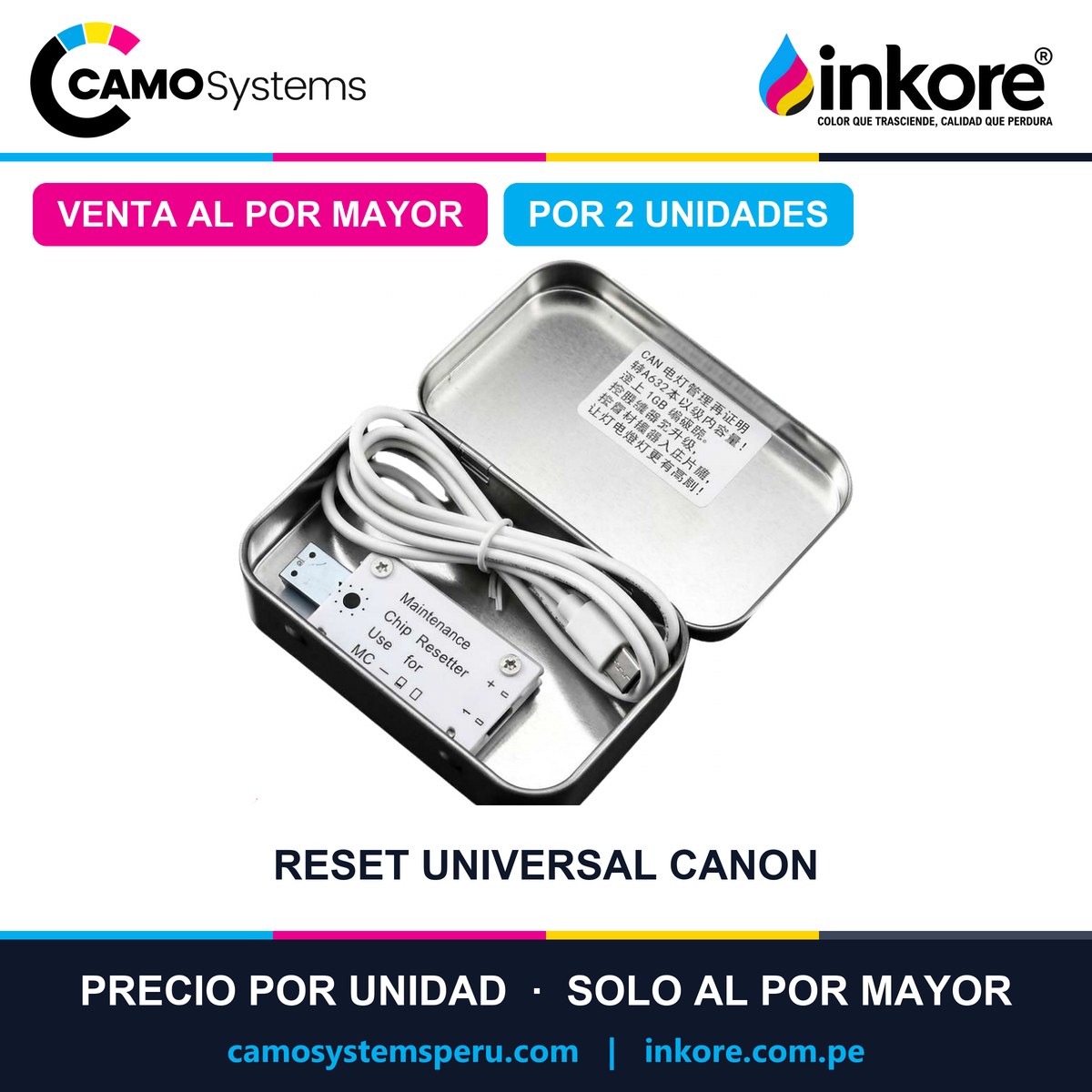 Reset universal Canon (MG C01 / C02 / C03 / C04 / C05) - Precio al por mayor por 2 unidades