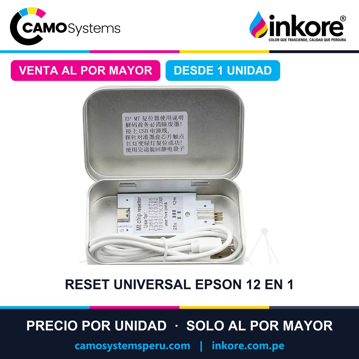 Reset universal Epson 12 en 1 - Precio al por mayor desde 1 unidad