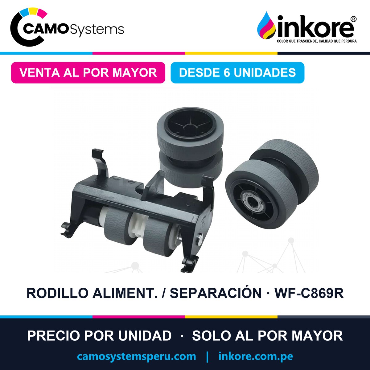 Rodillo de recogida, alimentación y separación Epson WorkForce Pro WF-C869R / C878R / C879R / C8190 / C8690 - Precio al por mayor desde 6 unidades
