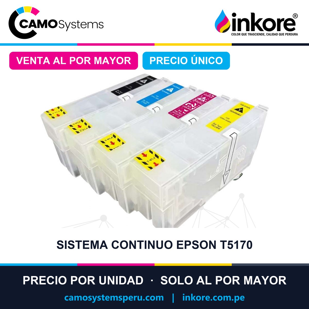 Sistema continuo Epson T5170 (incluye conversión con chip autoreset) - Precio al por mayor