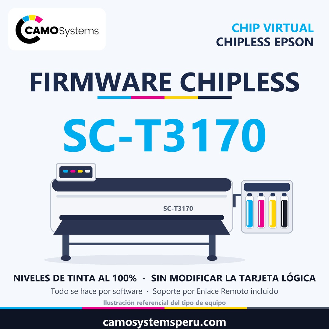 Firmware chipless Epson SC-T3170 con sistema de tinta