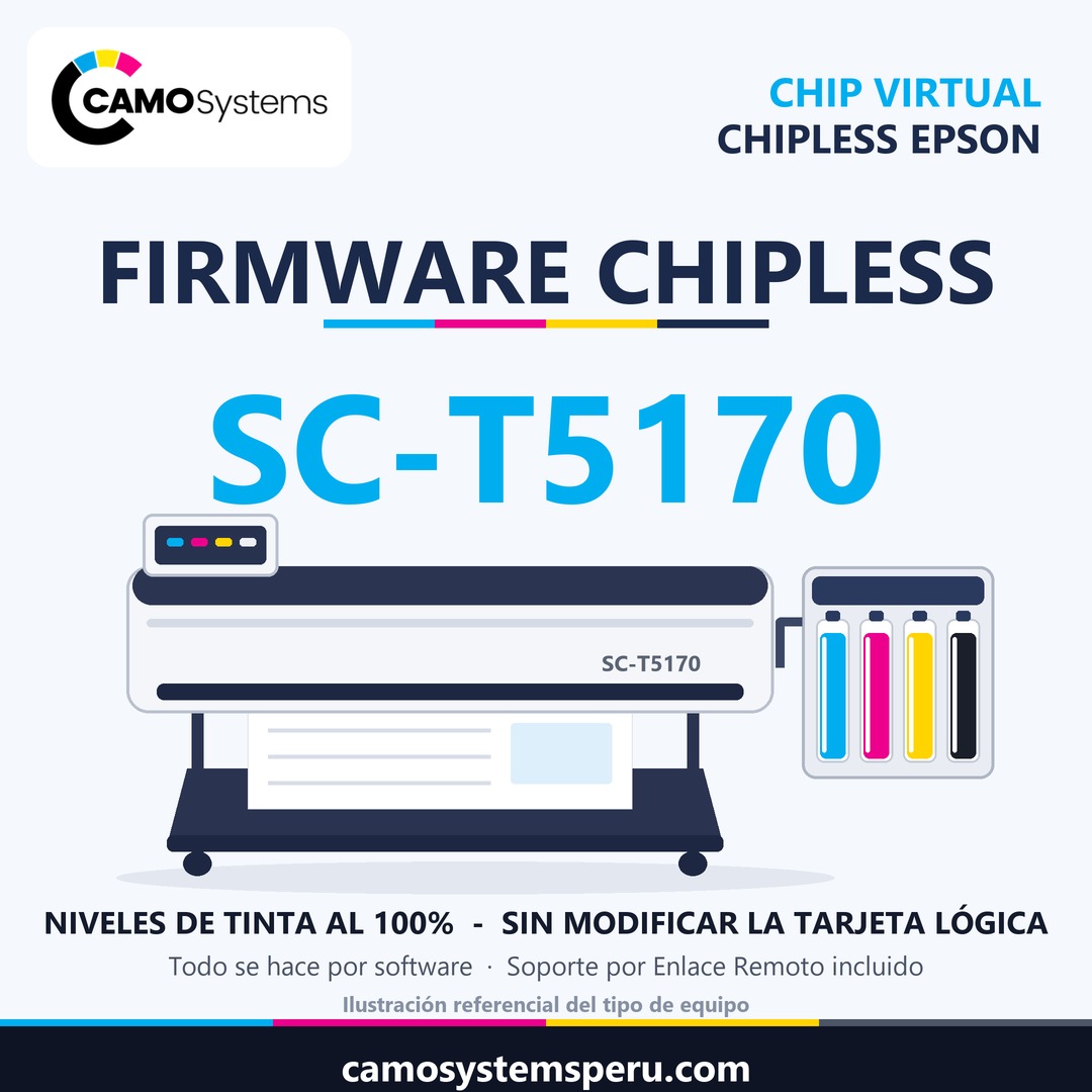Firmware chipless Epson SC-T5170 con sistema de tinta