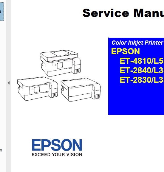 Manual de servicio de la impresora  Epson L3550, L3560, L5590, ET-2830, ET-2840, ET-4810