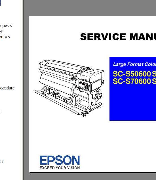 Manual de servicio de la impresora  Epson series SC-S50600, SC-S70600