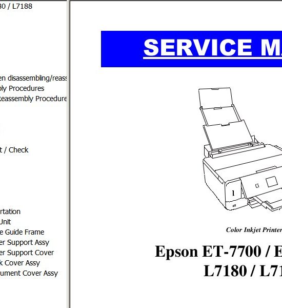 Manual de servicio de la impresora  Epson ET-7700, ET-7750, L7180, L7188