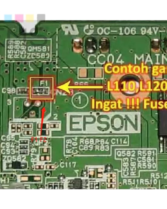 Fusible F1 F2 Tarjeta logica Epson L120 L380 L395