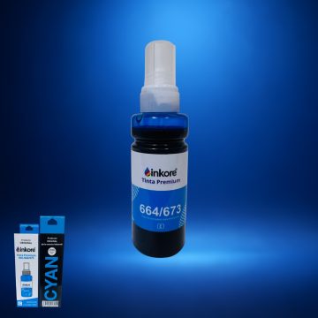 Tinta Inkore® Cian 100 ml para uso en Epson Serie 664 – 673