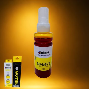 Tinta Inkore® Amarillo 100 ml para uso en Epson Serie 664 – 673
