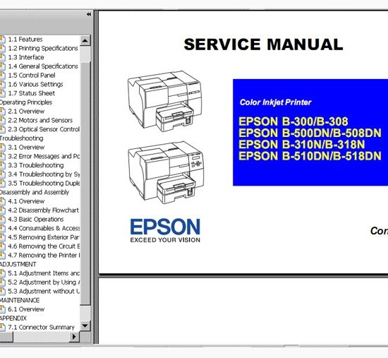 Manual de servicio de las impresoras Epson B300, B308, B500DN, B508DN, B310N, B318N, B510DN, B518DN ¡